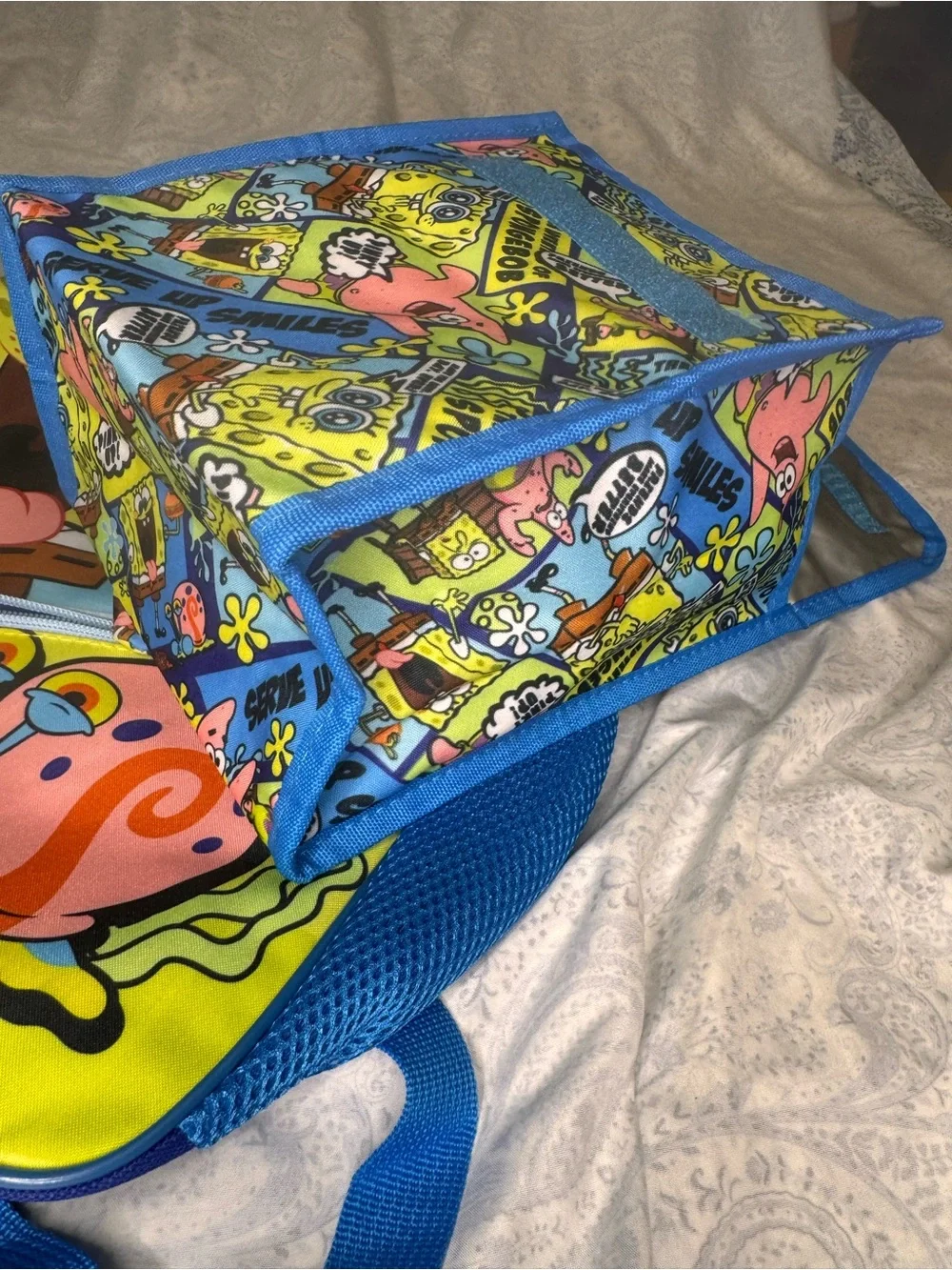 SpongeBob Squarepants 5 piece Backpack Set w/ Bottle, Pouch, Lunch Bag, Clip